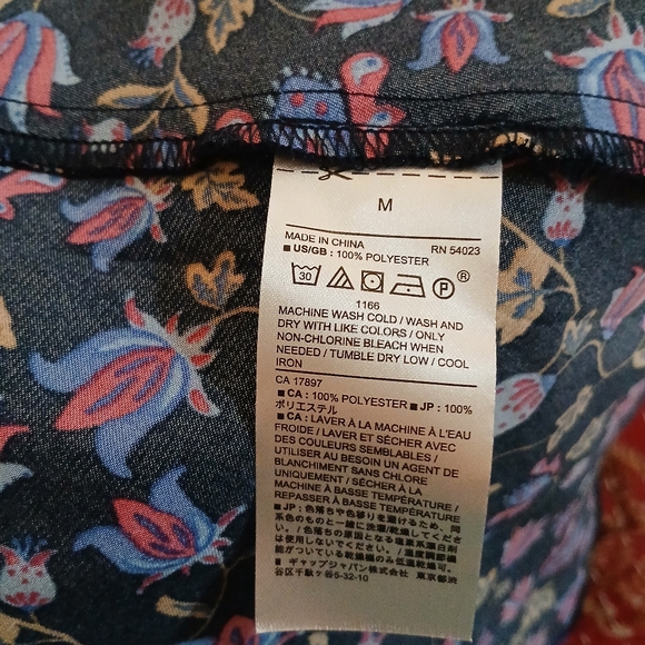 NWT Banana Republic Navy Blue Balloon Sleeve Floral Mini Dress / Size M - Picture 8 of 9